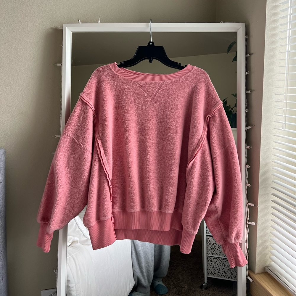 American Eagle Oversized Pink Women's Crewneck Sweatshirt